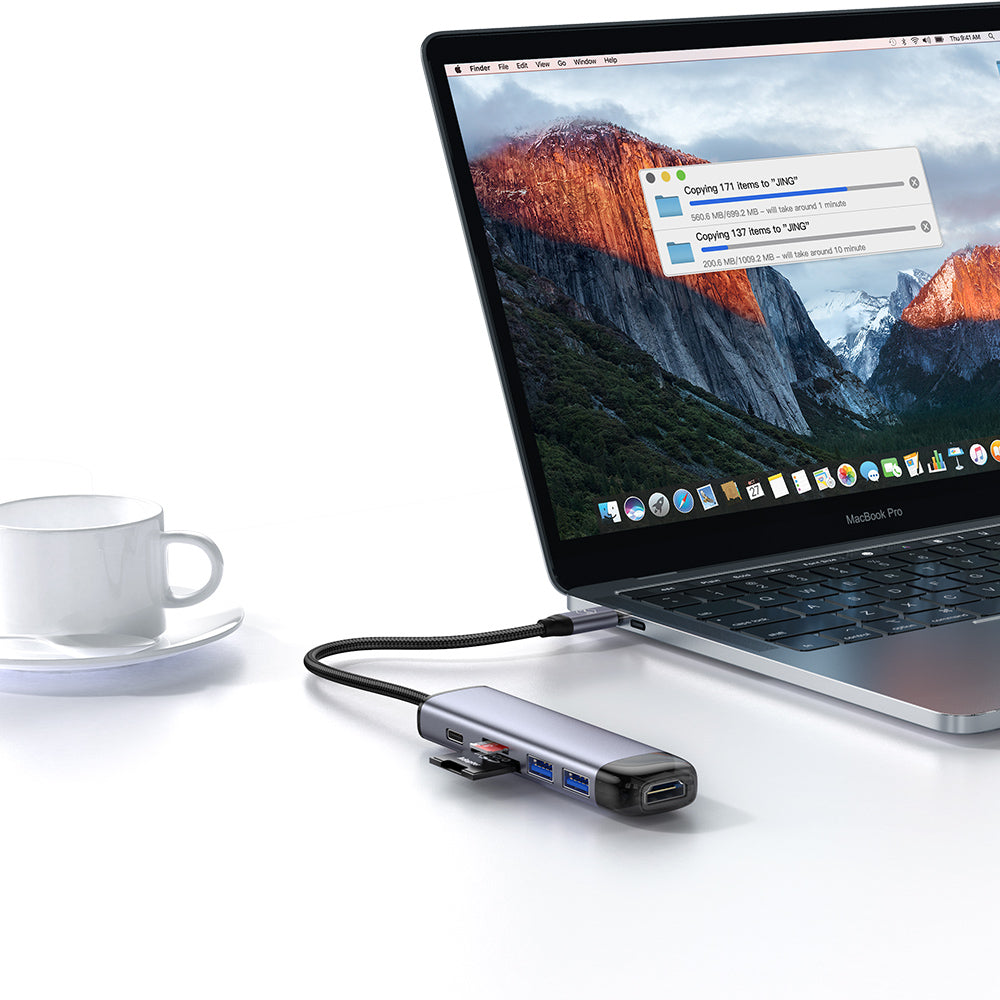Hub USB-C McDodo HU-7740, 6in1, Grau