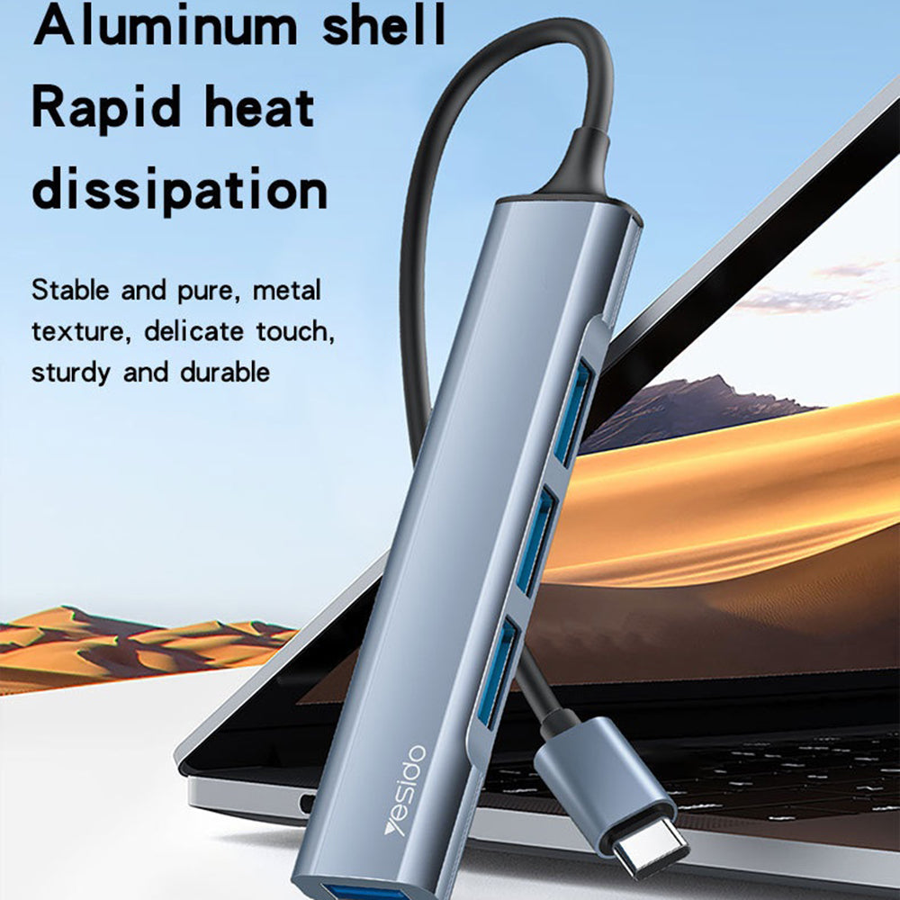 Yesido HB17 USB-C Hub, 4in1, Grey