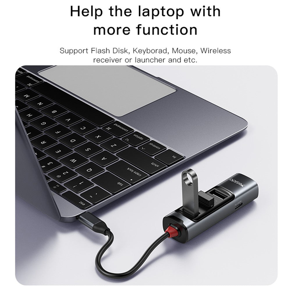 USB-C Hub Yesido HB22, 5in1, Grau