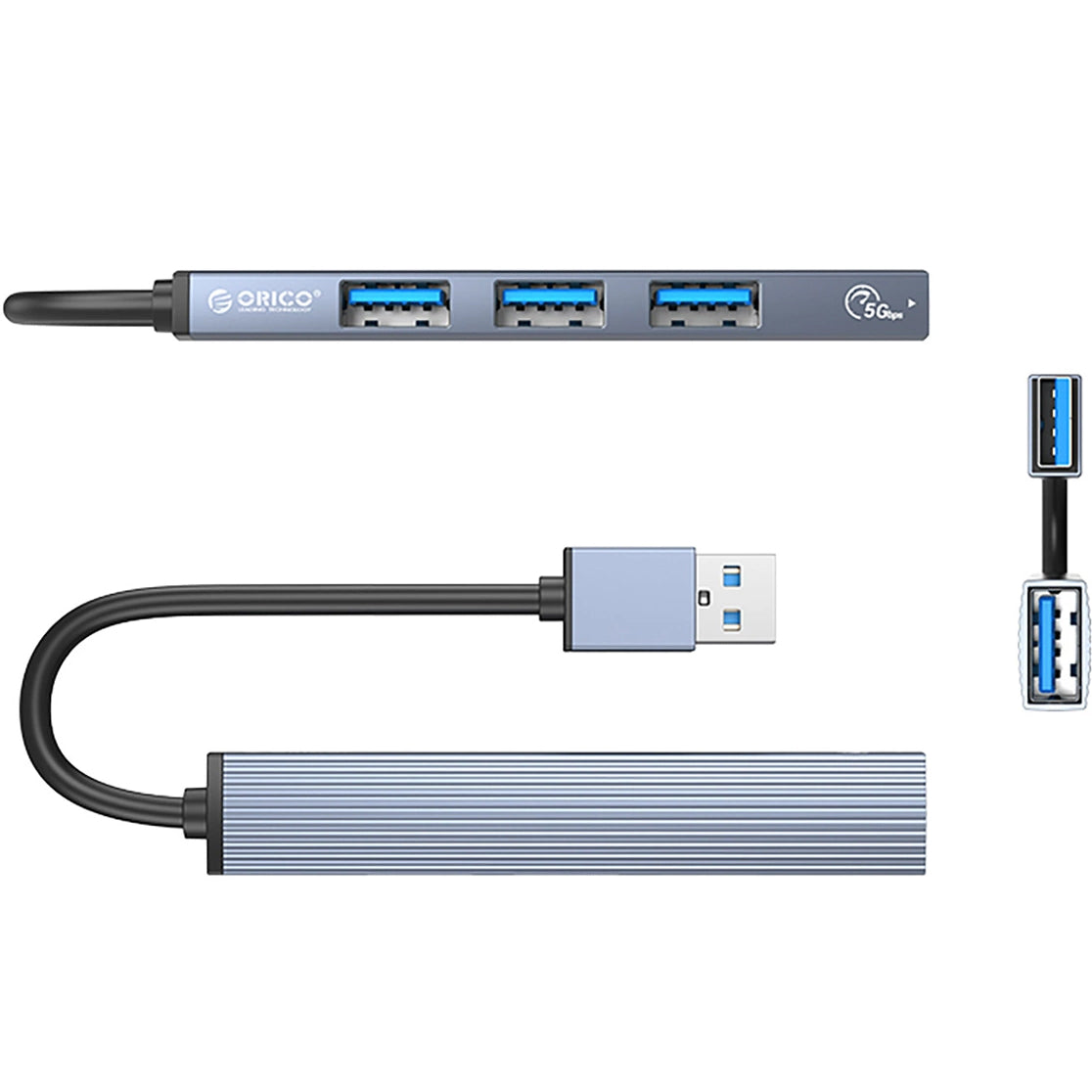 USB-Hub Orico AH-A13, 1 x USB-A 3.0 - 3 x USB-A, Grau