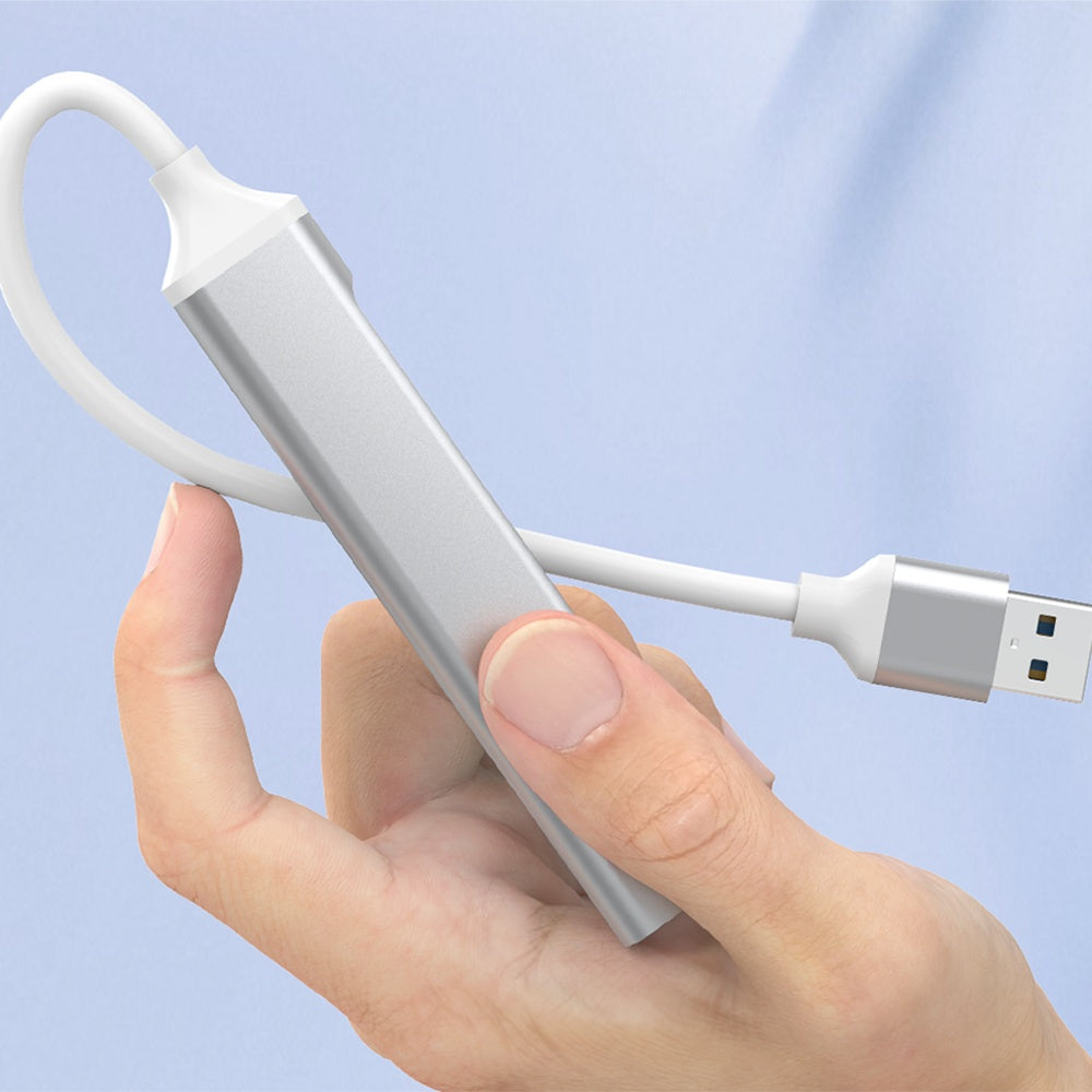 USB-Hub Techsuit H19 PolarisBridge, 4in1, Grau Weiß