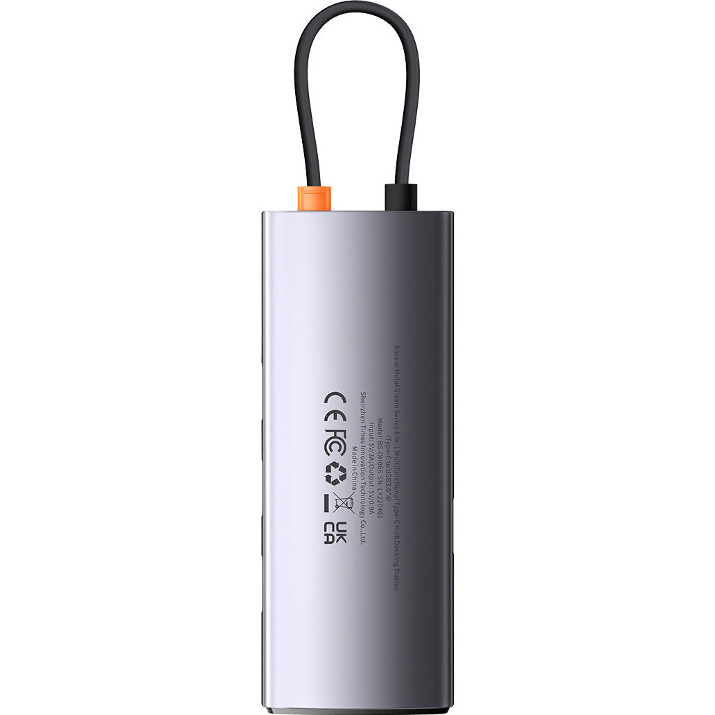 Hub USB-C Baseus Metal Gleam, 4 x USB-A 3.0, Grau WKWG070013