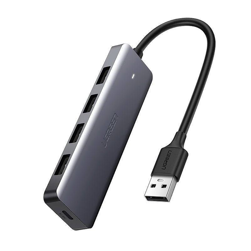 UGREEN CM219 USB Hub, 4 x USB-A 3.0 - 1 x USB-C, Gray