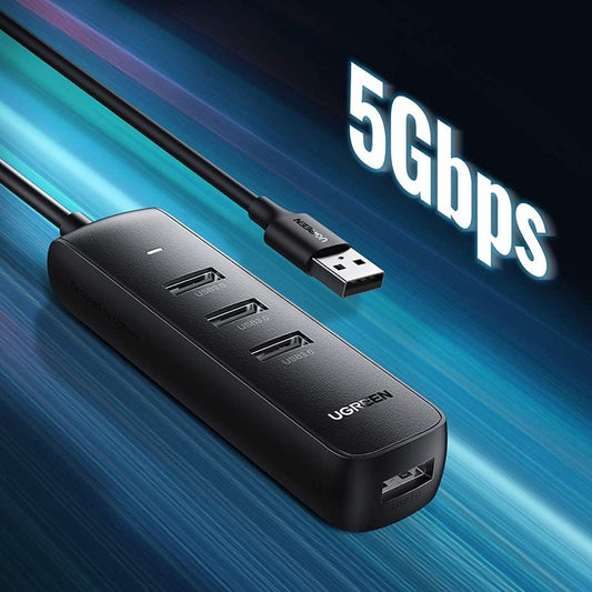 USB-Hub UGREEN CM416, 4 x USB-A 3.0, 0,25m, Schwarz