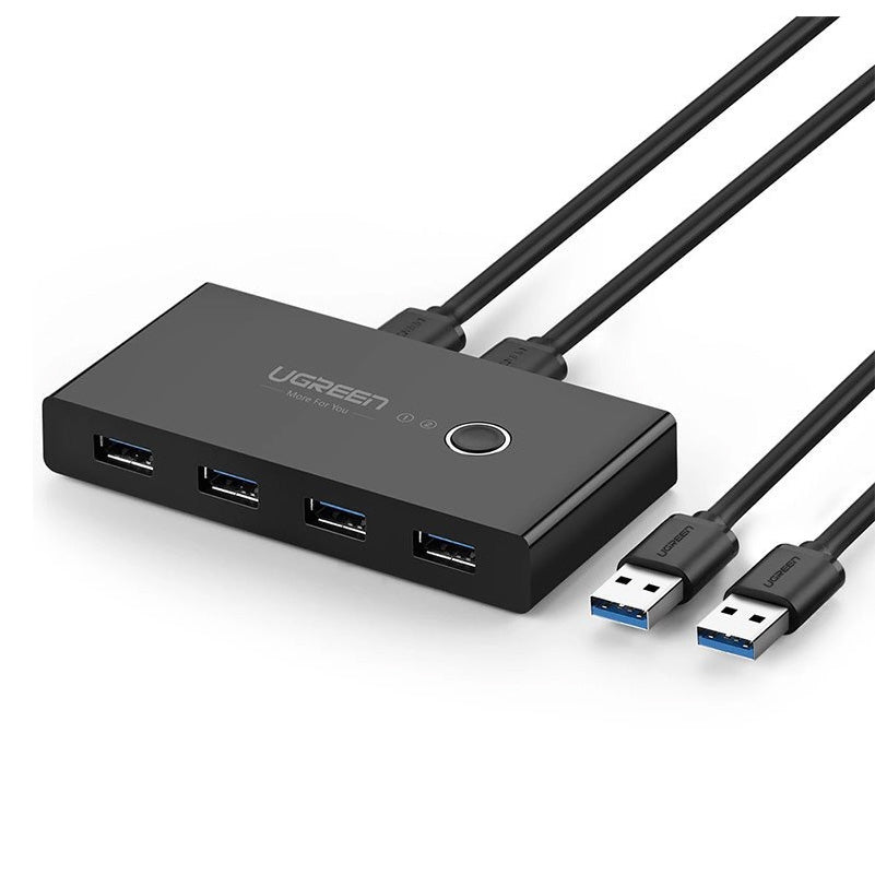 USB-Switch UGREEN US216 (30768) Two Sharing Box, 4 x USB-A 3.0, Schwarz