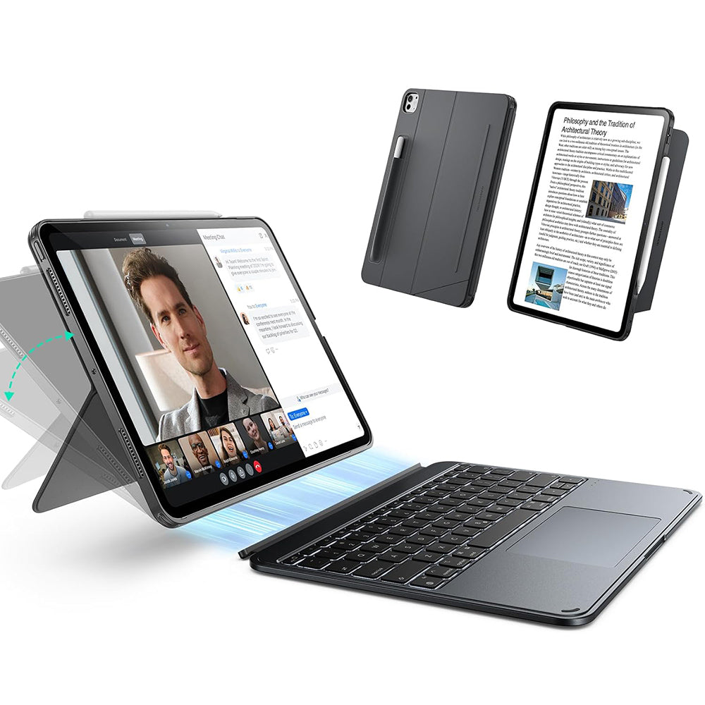 Hülle mit Tastatur für Apple iPad Pro 11 (2024), ESR, Shift, Grau