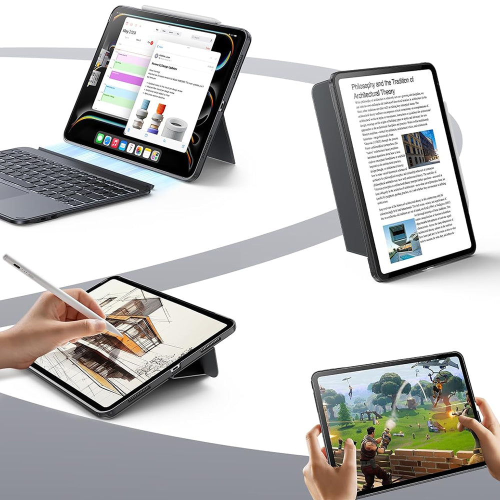 Hülle mit Tastatur für Apple iPad Pro 11 (2024), ESR, Shift, Grau