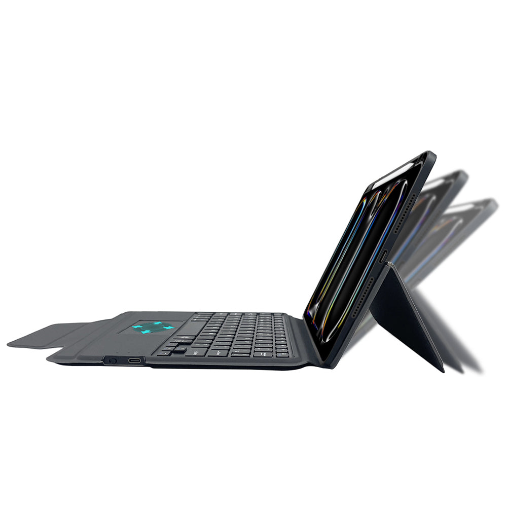 Tastaturhülle für Apple iPad Pro 11 (2024), Techsuit, KeyTab Pro, Schwarz