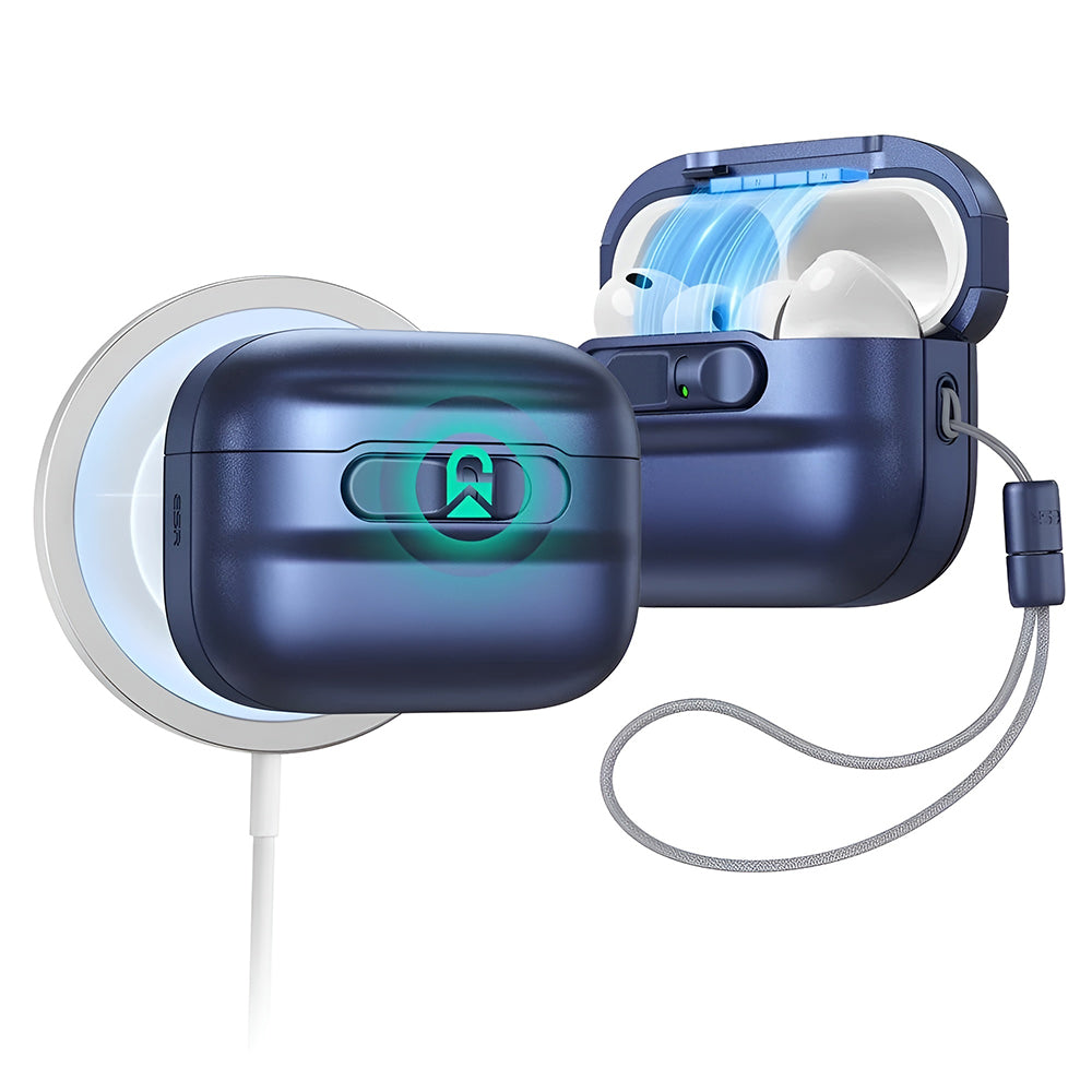 ESR Pulse Magnetic FlickLock Case for Apple AirPods Pro 3, Navy Blue