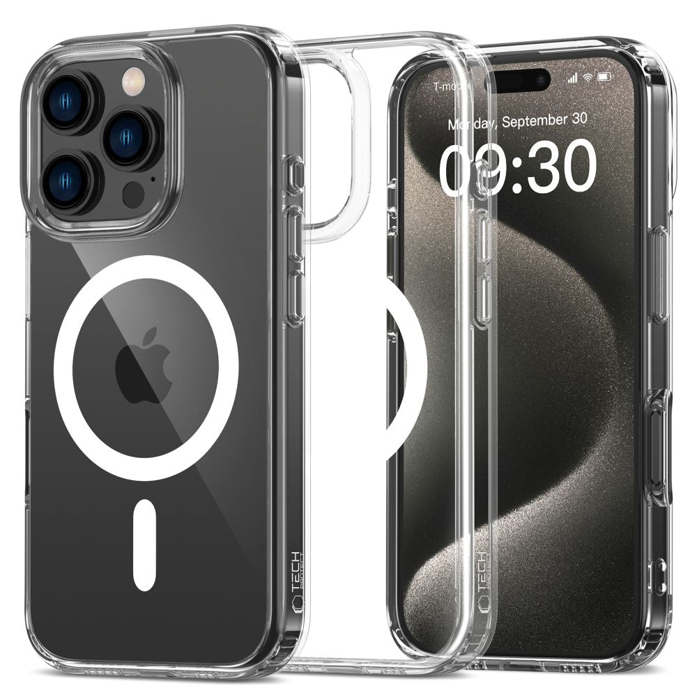 MagSafe Case for Apple iPhone 16 Pro Max, Tech-Protect, Flexair Hybrid, Transparent