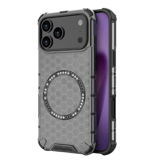 MagSafe Hülle für Apple iPhone 17 Pro, Techsuit, HoneyComb Shield, Schwarz