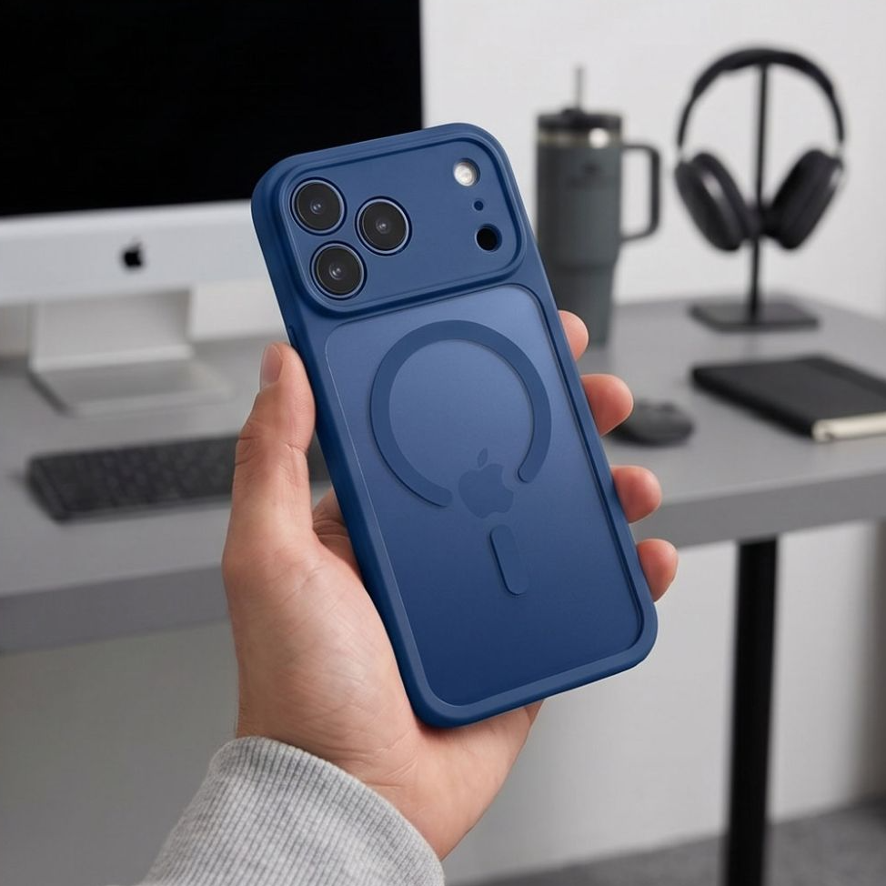 MagSafe-Hülle für Apple iPhone 18 Pro Max / 17 Pro Max, Tech-Protect, BasicMag, Mattes Marineblau