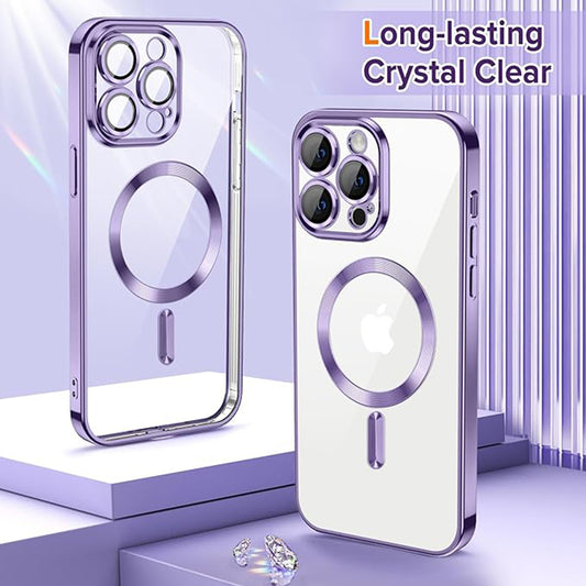 MagSafe-Hülle für Apple iPhone 12 Pro Max, Techsuit, Luxury Crystal, Hellviolett