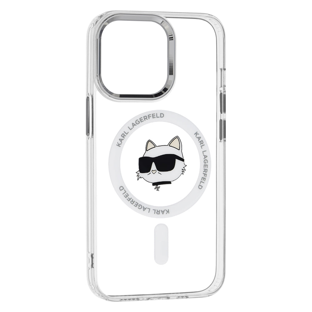 MagSafe Hülle für Apple iPhone 13 Pro, Karl Lagerfeld, IML Metal Choupette's Head, Weiß