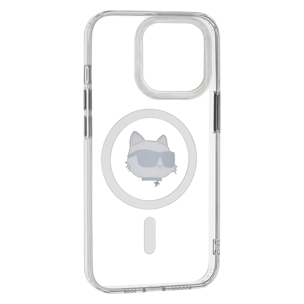 MagSafe Hülle für Apple iPhone 13 Pro, Karl Lagerfeld, IML Metal Choupette's Head, Weiß