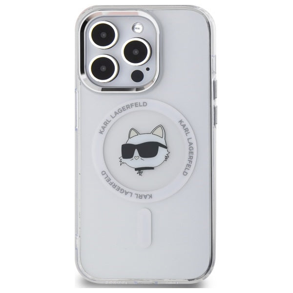 MagSafe Hülle für Apple iPhone 13 Pro, Karl Lagerfeld, IML Metal Choupette's Head, Weiß