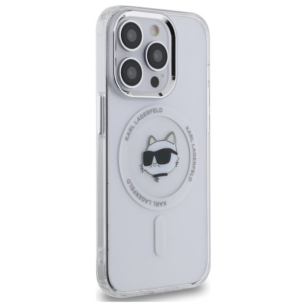MagSafe Hülle für Apple iPhone 13 Pro, Karl Lagerfeld, IML Metal Choupette's Head, Weiß