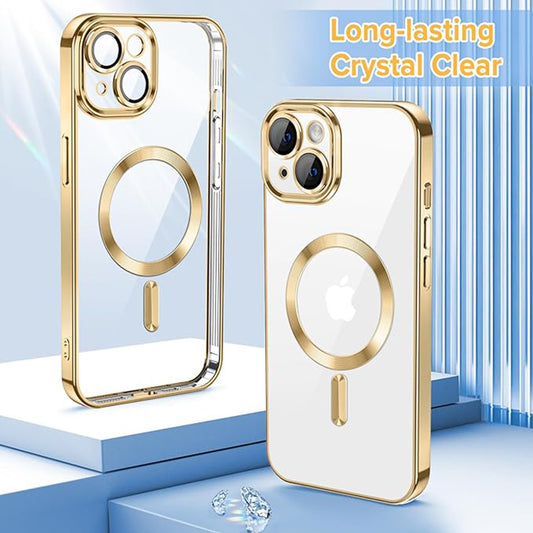 MagSafe-Hülle für Apple iPhone 13, Techsuit, Luxury Crystal, Gold