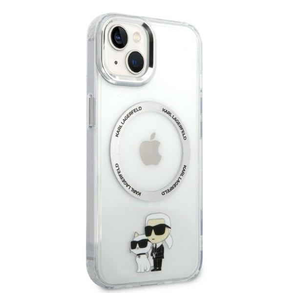 MagSafe Hülle für Apple iPhone 14 Plus, Karl Lagerfeld, Ikonik Karl & Choupette, Transparent