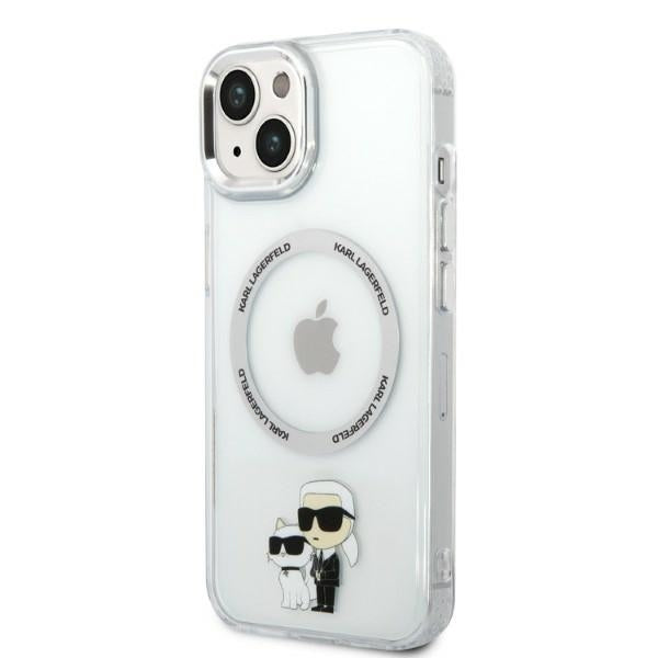 MagSafe Hülle für Apple iPhone 14 Plus, Karl Lagerfeld, Ikonik Karl & Choupette, Transparent