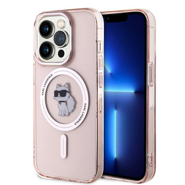 MagSafe Hülle für Apple iPhone 14 Pro Max, Karl Lagerfeld, IML Choupette, Rosa