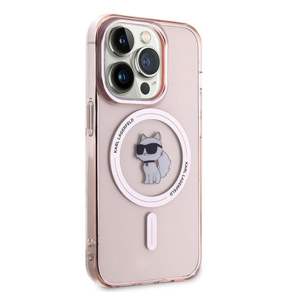 MagSafe Hülle für Apple iPhone 14 Pro Max, Karl Lagerfeld, IML Choupette, Rosa