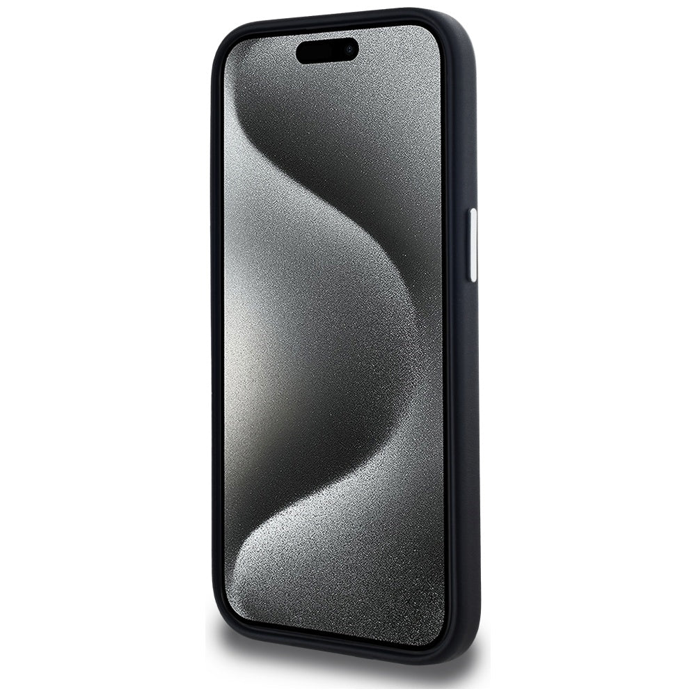 MagSafe Hülle für Apple iPhone 15, Karl Lagerfeld, FW Metal Plate, Schwarz