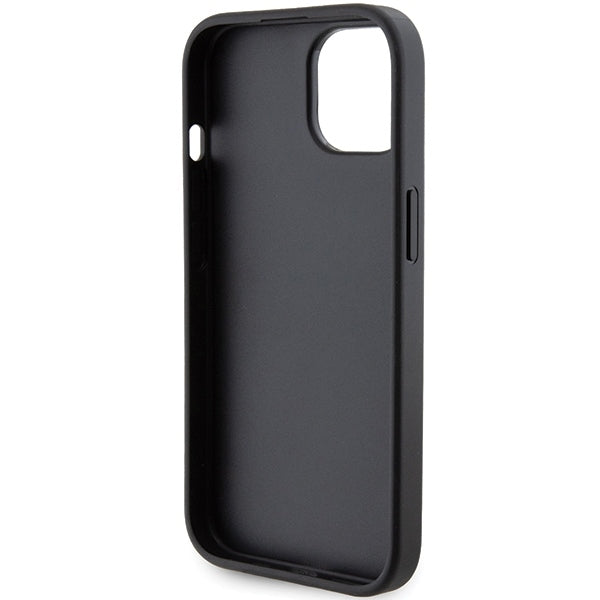 MagSafe Hülle für Apple iPhone 15, Karl Lagerfeld, Saffiano Gripstand Choupette, Schwarz