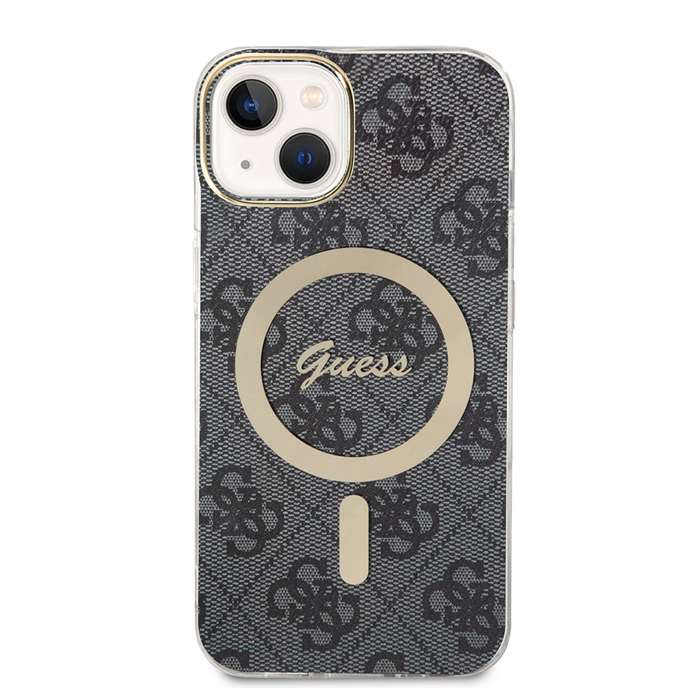 MagSafe Hülle für Apple iPhone 15 Plus, Guess, IML 4G, Schwarz