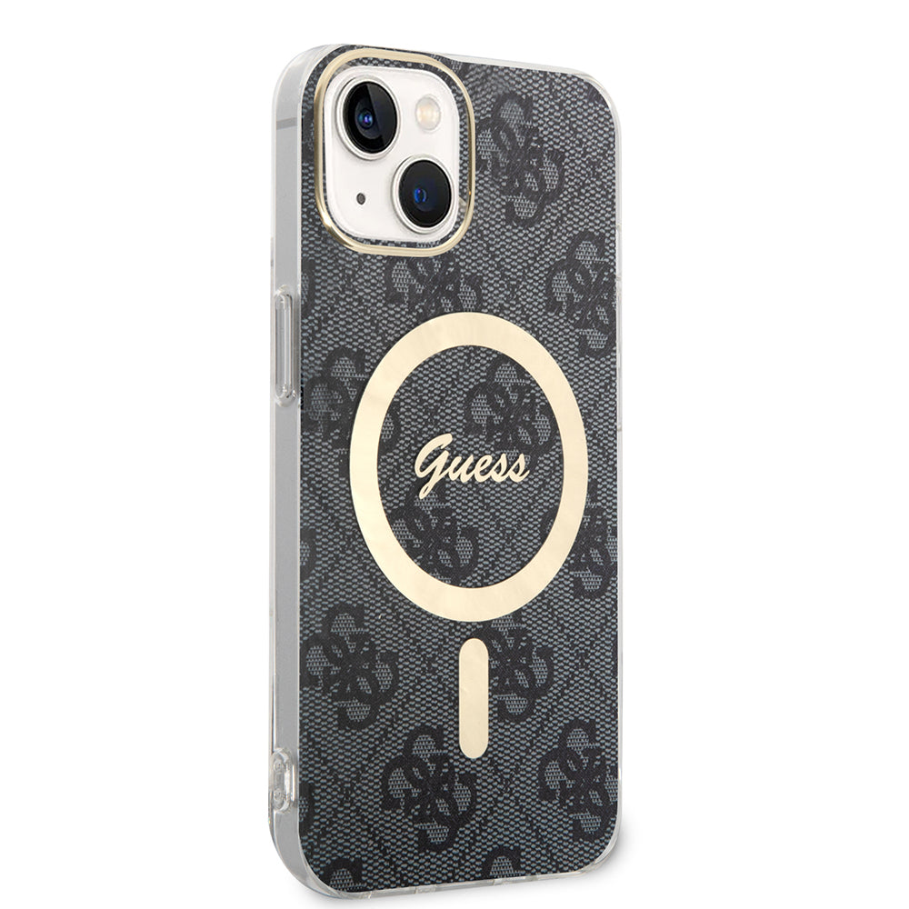 MagSafe Hülle für Apple iPhone 15 Plus, Guess, IML 4G, Schwarz