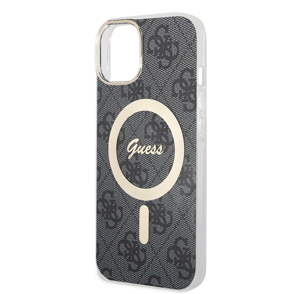MagSafe Hülle für Apple iPhone 15 Plus, Guess, IML 4G, Schwarz