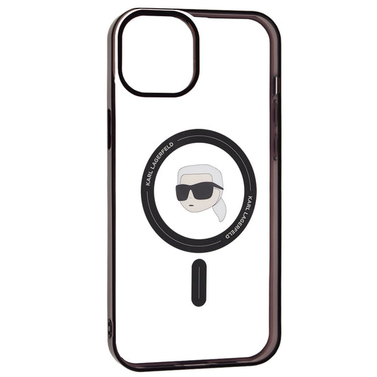 MagSafe Case for Apple iPhone 15 Plus, Karl Lagerfeld, IML Karl's Head, Transparent