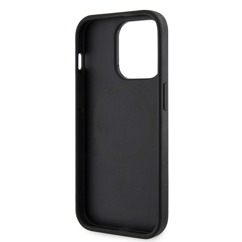 MagSafe Hülle für Apple iPhone 15 Pro, Guess, 4G Printed Stripes, Schwarz