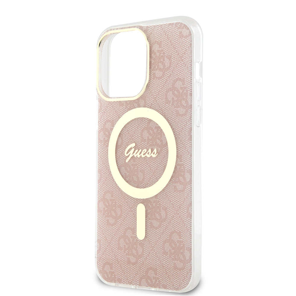 MagSafe Hülle für Apple iPhone 15 Pro, Guess, IML 4G, Rosa