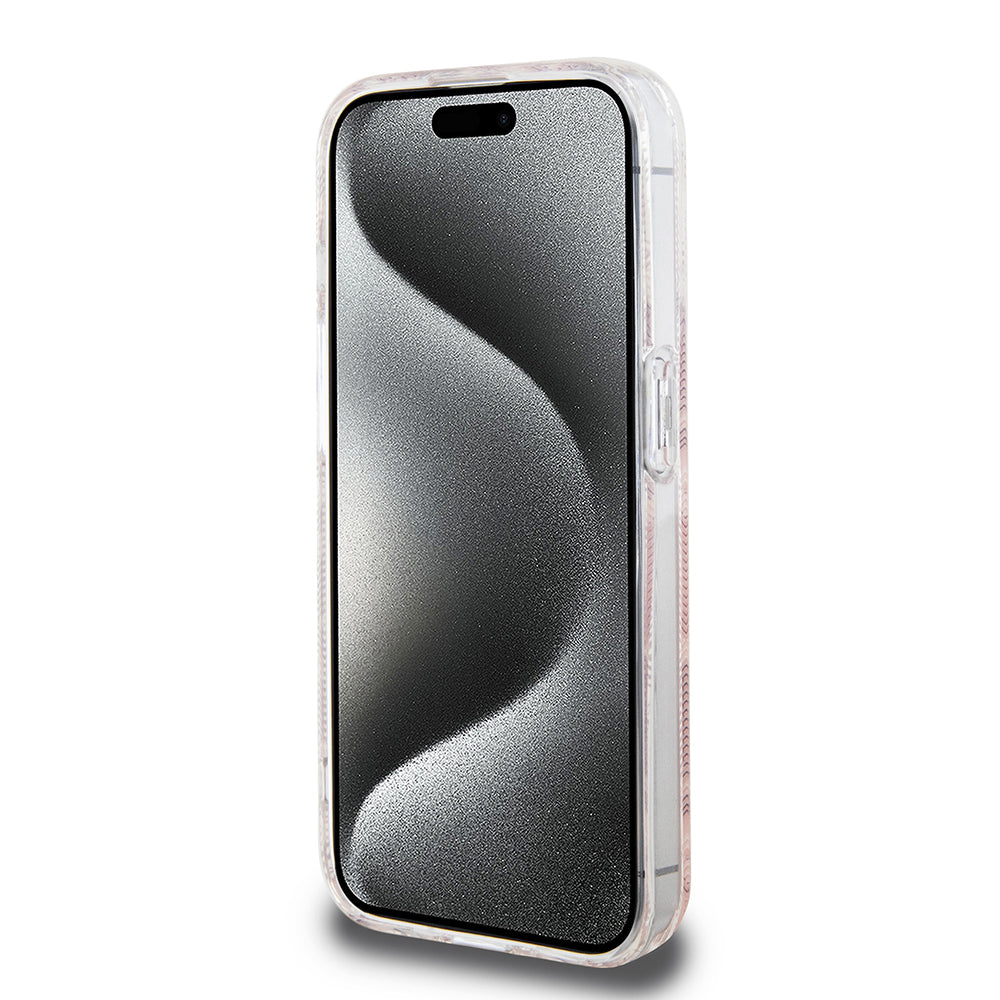 MagSafe Hülle für Apple iPhone 15 Pro, Guess, IML Gcube, Rosa