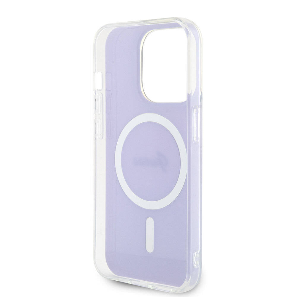 MagSafe Hülle für Apple iPhone 15 Pro, Guess, IML Iridescent, Lila