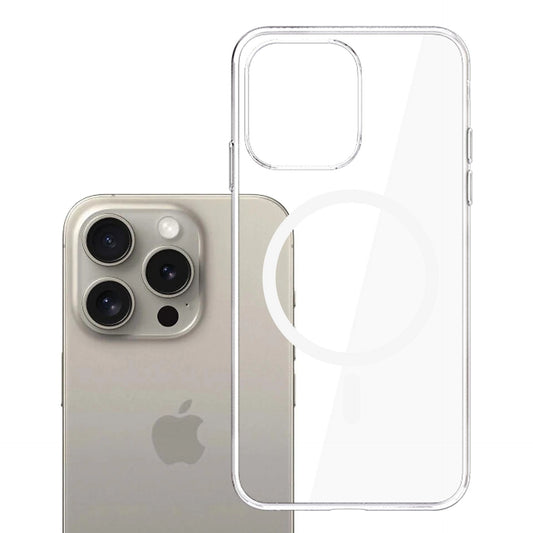 MagSafe-Hülle für Apple iPhone 15 Pro Max, 3MK, Clear MagCase, Transparent