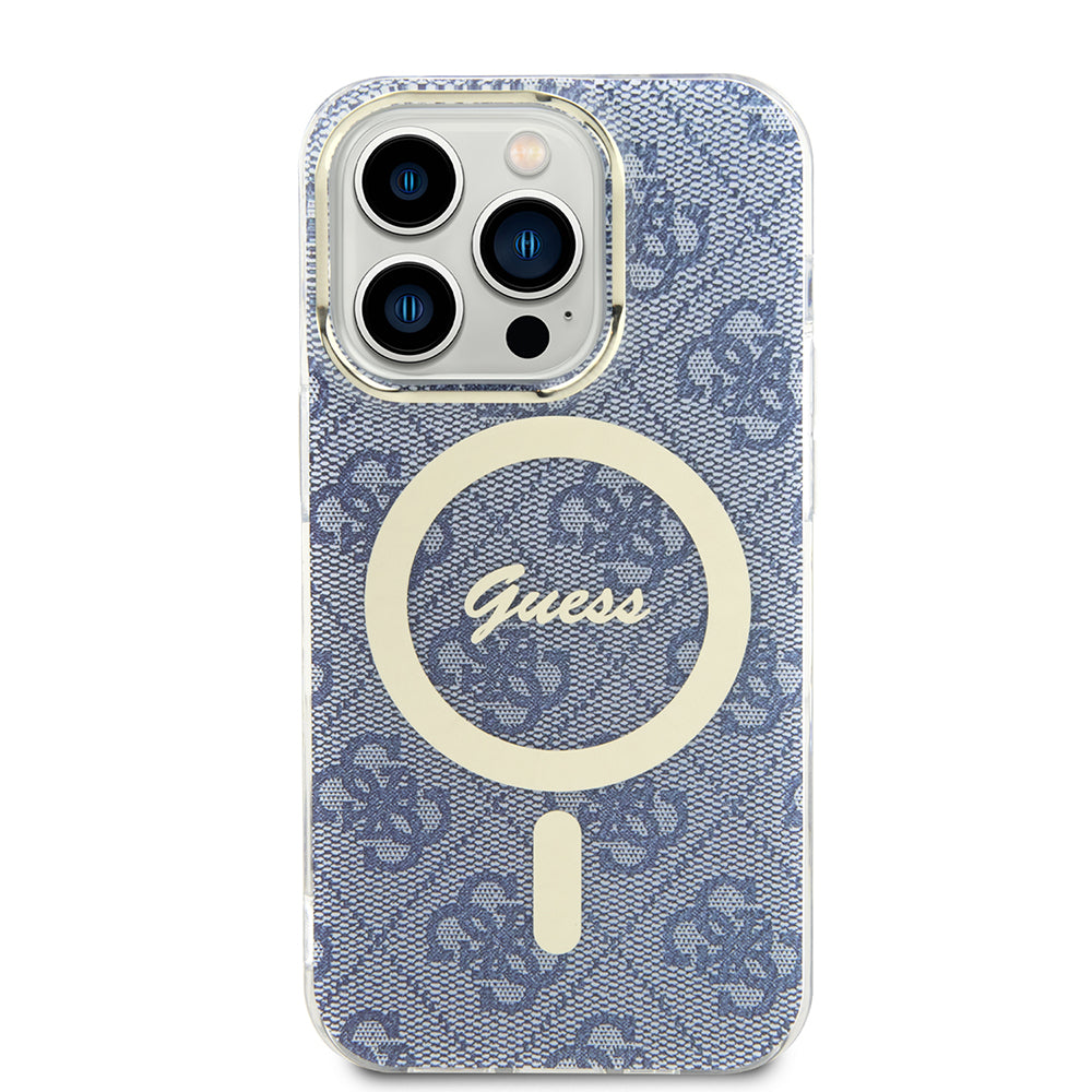 MagSafe Hülle für Apple iPhone 15 Pro Max, Guess, IML 4G, Blau