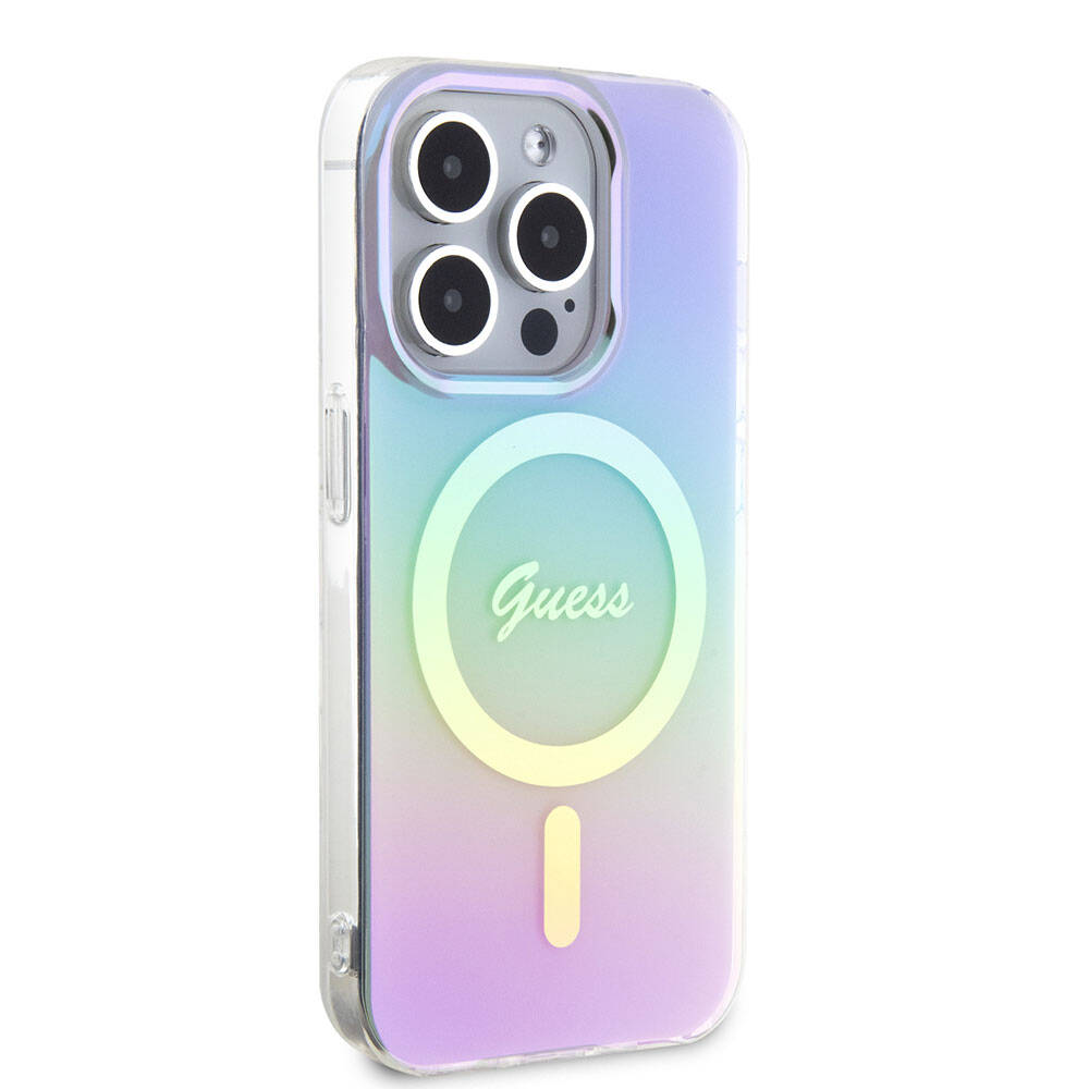 MagSafe Hülle für Apple iPhone 15 Pro Max, Guess, IML Iridescent, Lila