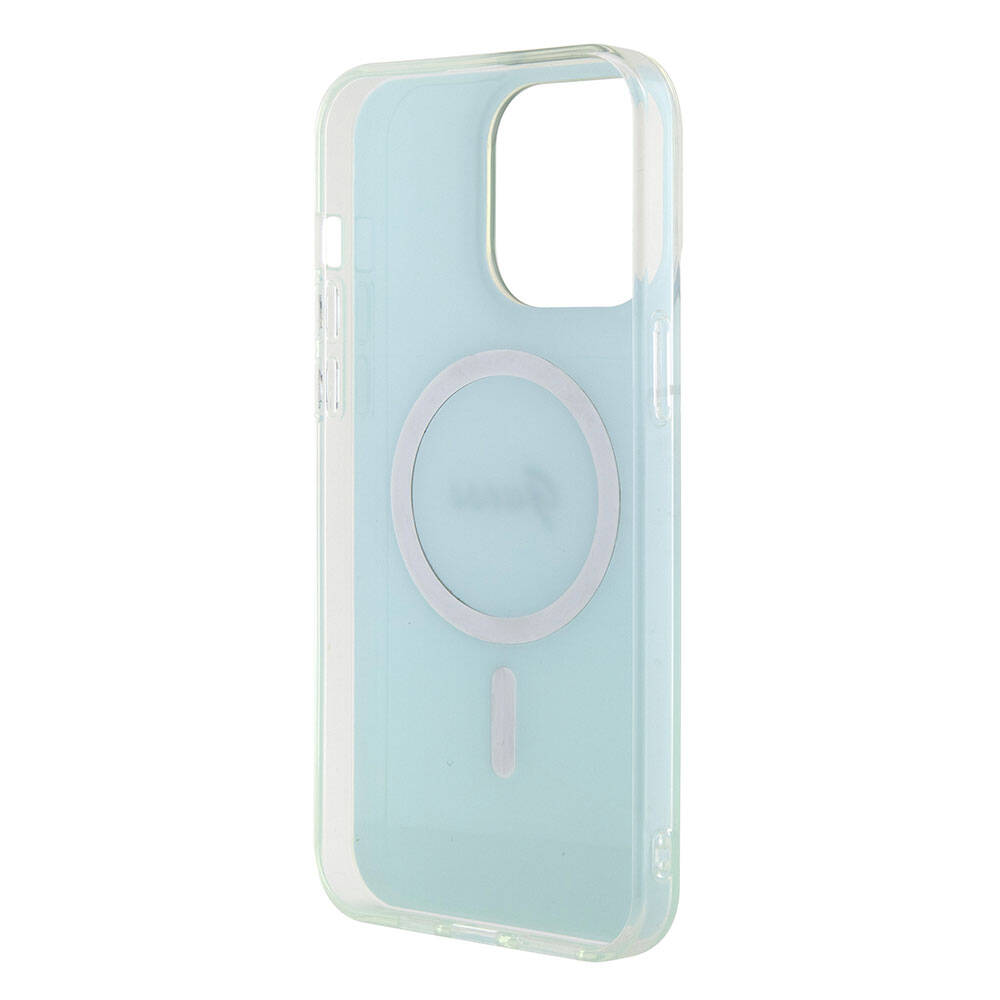 MagSafe Hülle für Apple iPhone 15 Pro Max, Guess, IML Iridescent, Türkis