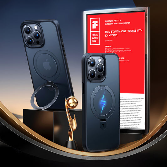 MagSafe Hülle für Apple iPhone 15 Pro Max, Torras, Ostand, Schwarz