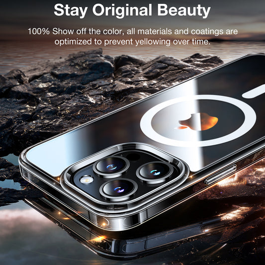 MagSafe Hülle für Apple iPhone 15 Pro, Torras, Diamond, Transparent