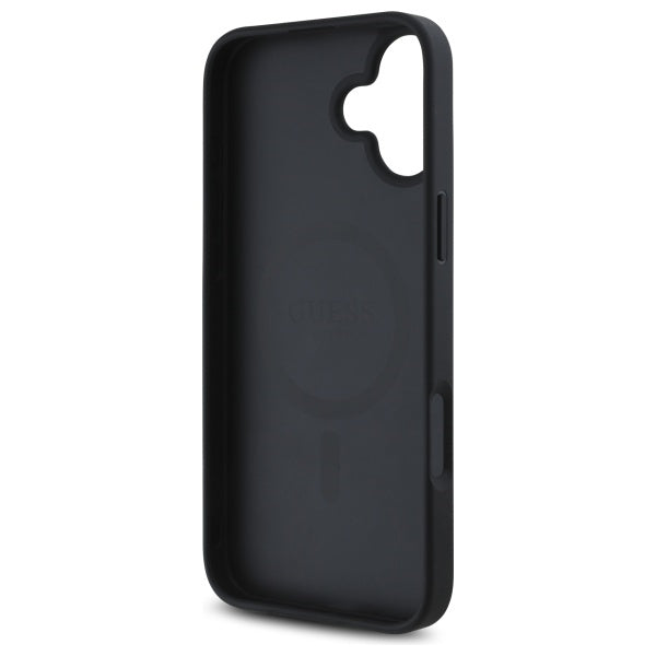 MagSafe Hülle für Apple iPhone 16, Guess, 4G Flowers Print, Schwarz