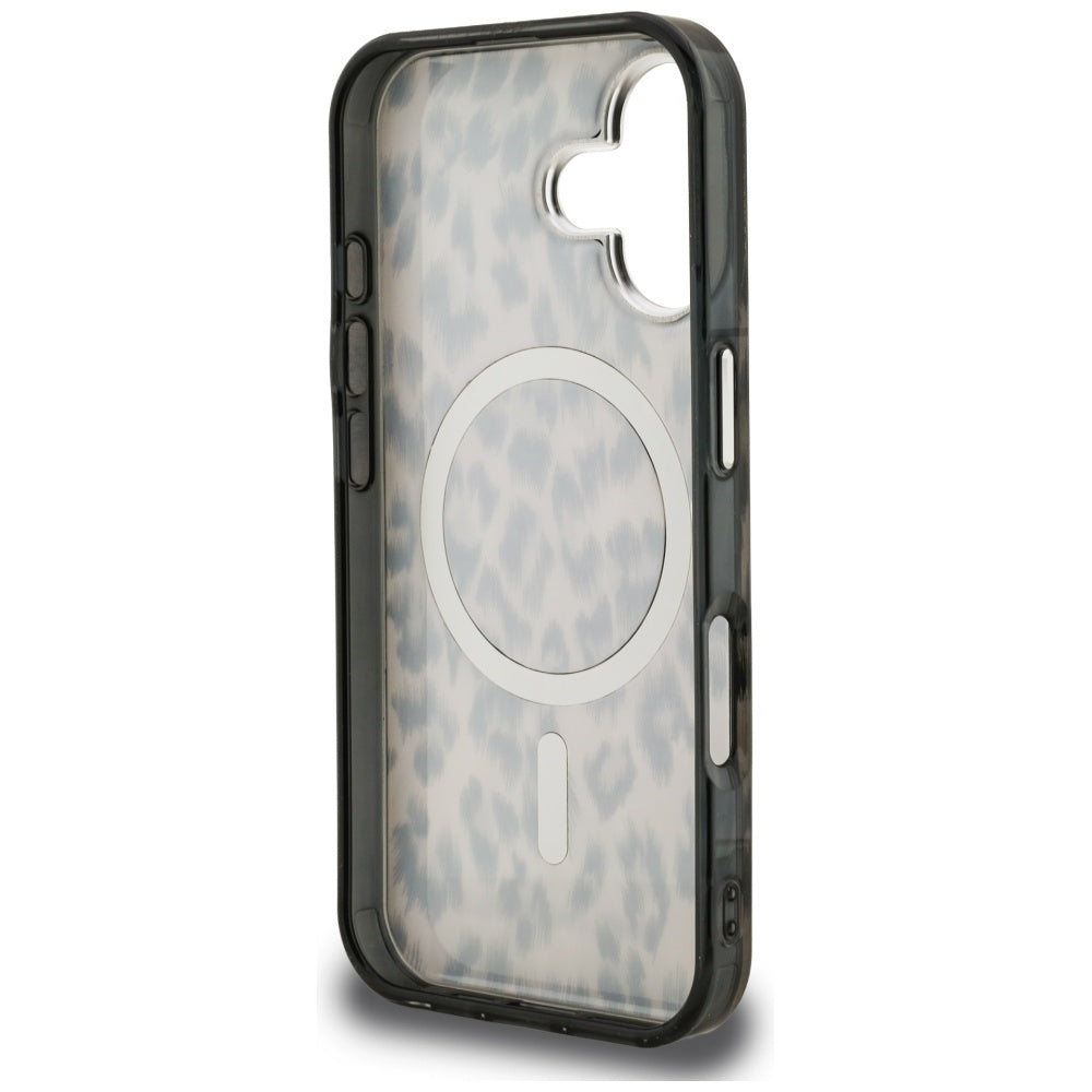 MagSafe Hülle für Apple iPhone 16, Karl Lagerfeld, IML Leopard Muster, Braun