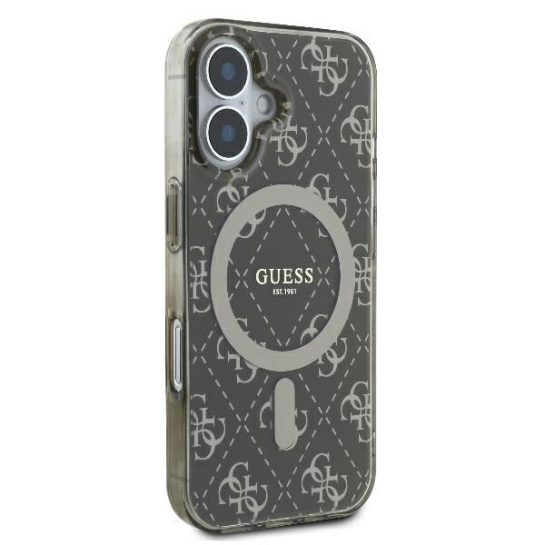MagSafe Hülle für Apple iPhone 16 Plus, Guess, IML 4G Hintergrund, Braun