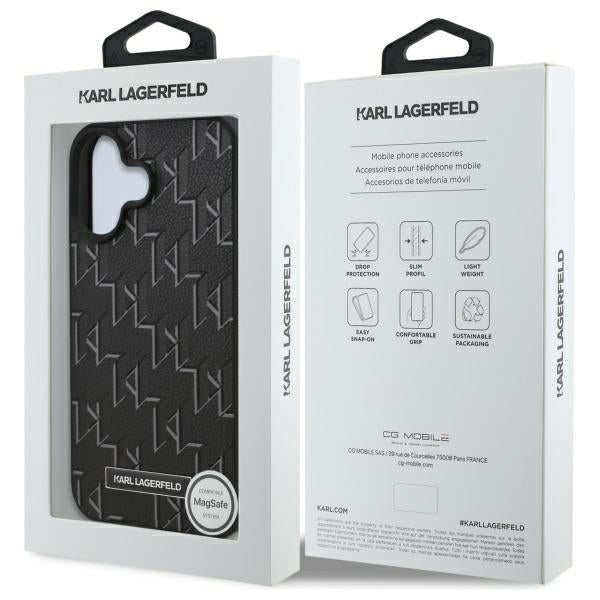MagSafe Hülle für Apple iPhone 16 Plus, Karl Lagerfeld, Hot Stamp, Schwarz