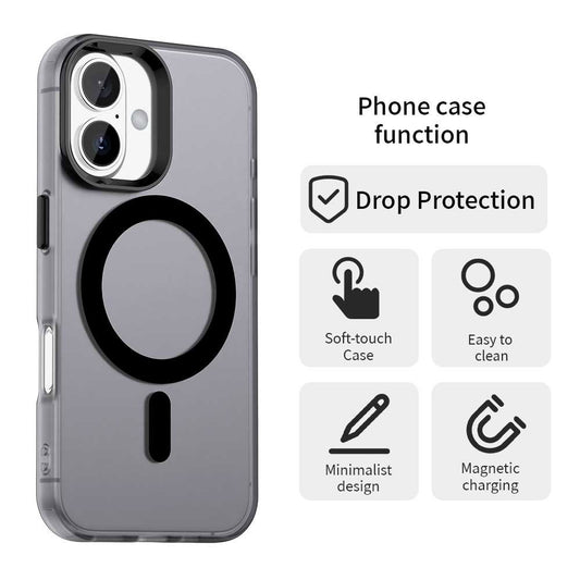 MagSafe-Hülle für Apple iPhone 16 Plus, Techsuit, CandyCase, Schwarz