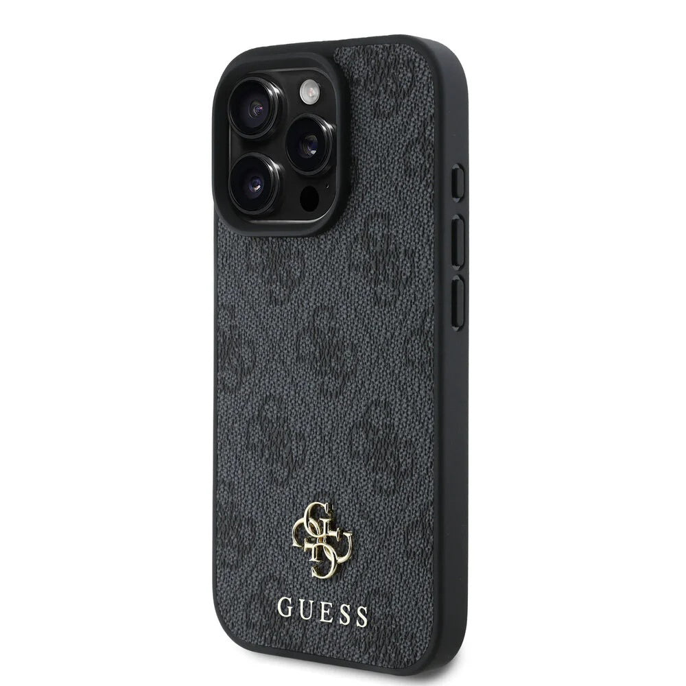 MagSafe Hülle für Apple iPhone 16 Pro, Guess, 4G Classic, Schwarz