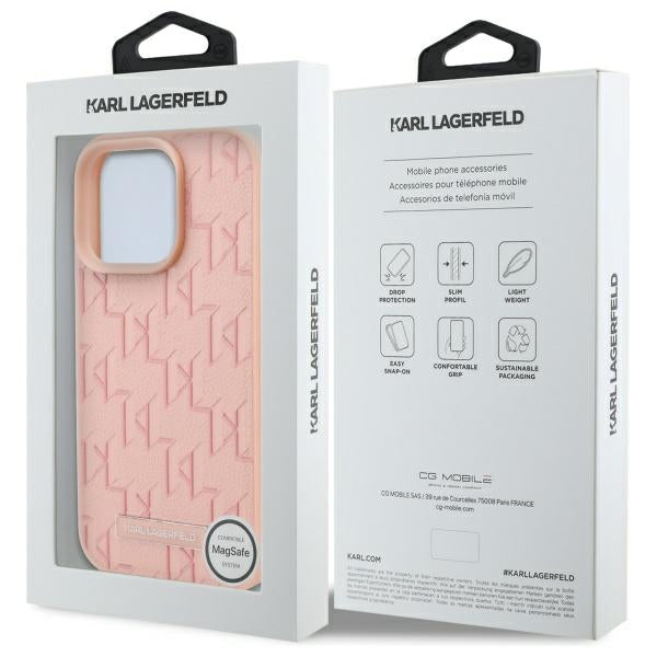 MagSafe Hülle für Apple iPhone 16 Pro, Karl Lagerfeld, Hot Stamp, Rosa