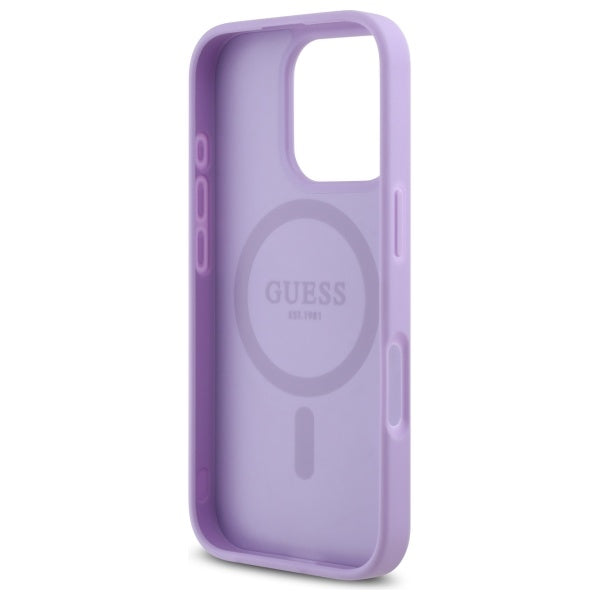 MagSafe Hülle für Apple iPhone 16 Pro Max, Guess, Saffiano, Lila